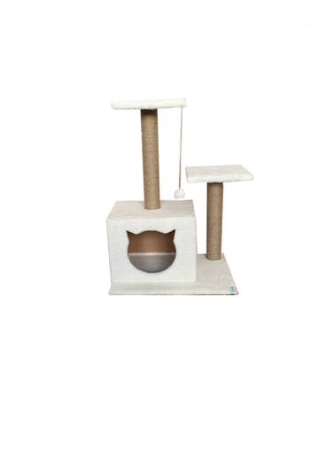 Nursoft Cat House with Stepped Nest Cat Scratching (Cat Look) - white
