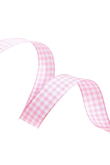 KNC Home Taffeta Plaid Ribbon 25 mm Powder 5 Meters