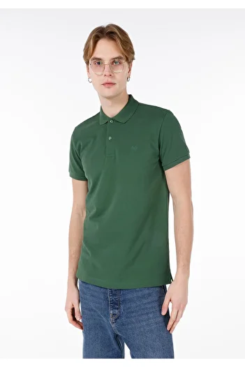 Colin's Ανδρικό κοντομάνικο μπλουζάκι Classic Fit Polo Neck μονόχρωμο