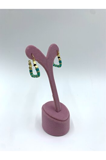 Ebruli Triangle Model Enameled Earrings