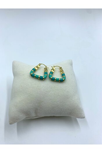 Ebruli Triangle Model Enameled Earrings