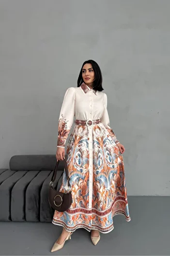 Neşeli Butik γυναικείο πουκάμισο με σχέδιο φόρεμα NBMS2501