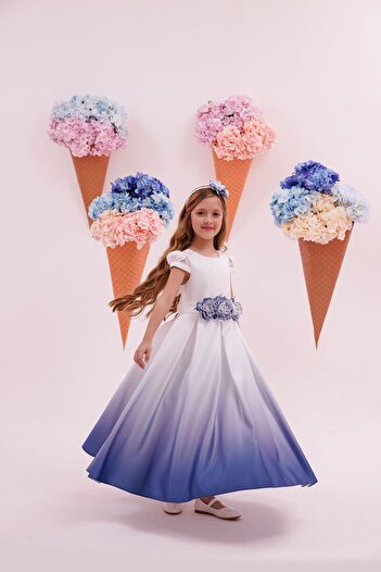 Pamina PAMİNA 35185PR 8/14 AGE  MAVİ/BLUE ELBİSE