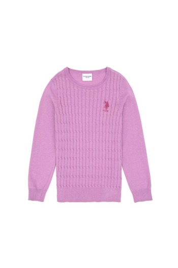 U.S. Polo Assn. U.S. POLO ASSN. KIZ ÇOCUK TRİKO KAZAK LİLA