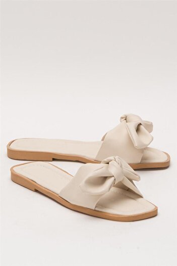 Liger Women's Bow Daily Summer Slippers Cream