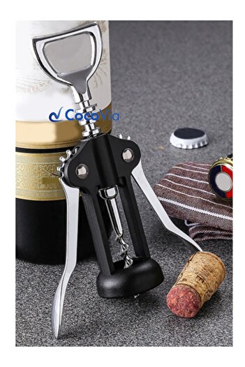 CocoVia Professional Steel Corkscrew - Wine and Soda Pop Opener Corkscrew