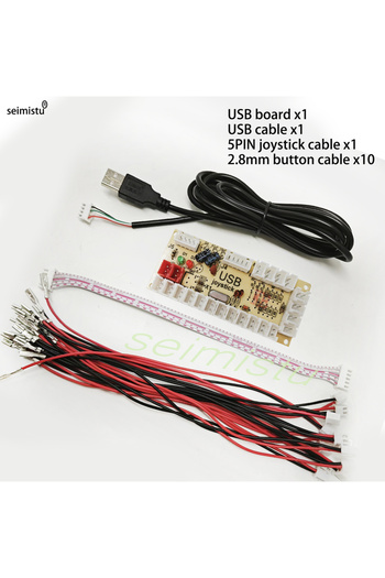 Choice وحدة تحكم لوحة دوائر Arcade Rocket USB بدون تأخير صفري 2.8-5 سنون DIY للاعب واحد من الكمبيوتر إلى عصا التحكم
