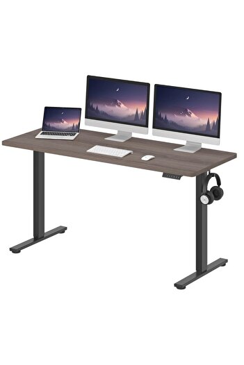 Mahmayi FlexiSpot Modern Standing Desk with Height Adjustable 150x65 cm - Grey Whiteriver Oak