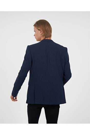 AGUSTİNİ Agustini - Light NavySlimFit Blazer,MonoCollar Single Jacket