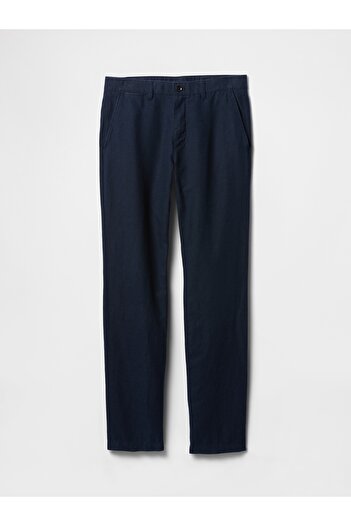 GAP Erkek Lacivert Keten Karışımlı Khaki Pantolon
