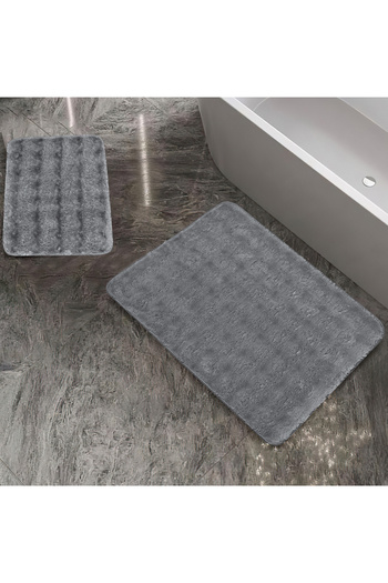 Schafer Home Pia 2-Pack Plush Bath Mat-Grey