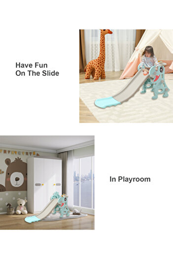Ma Baby Children's Slide Indoor Household Small Kids Slide for Toddlers Folding Indoor Freestanding Green