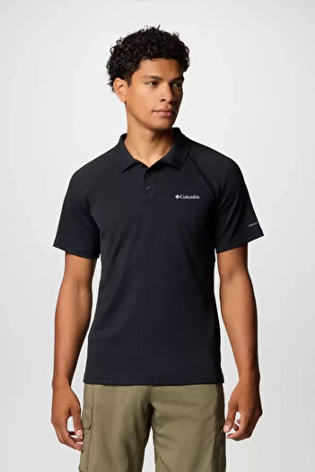 Columbia Ανδρικό μπλουζάκι Polo Alpine Chill Pro με κοντό μανίκι - Μαύρο