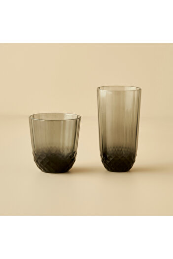 Bella Maison Colore Cutting Glass Set of 12 Anthracite
