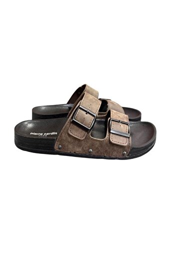 Pierre Cardin Double Banded Anatomical Sole Nubuck Men's Slippers