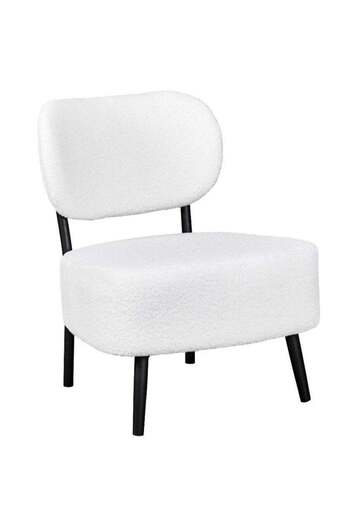 soufa dibaj Chair|Bouclee And Wood Legs - White