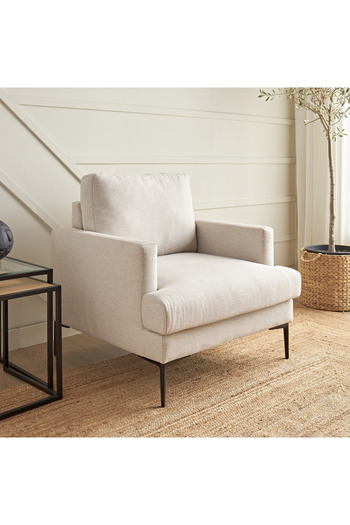 soufa dibaj Chair|Swedish Wood and Linen 88x85x90 cm- Beige