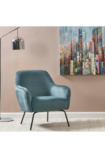 soufa dibaj Chair|Velvet Chair Suitable For The Living Room, Office And Bedroom 73x82x75 cm - Blue