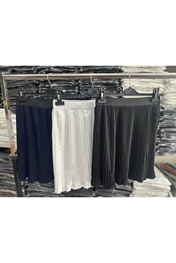 Modahiro Trapezoidal Pleated Skirt 3 Pieces Black-Tea Light Package Mdh5555