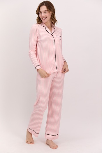 Pierre Cardin Kadın Çeyizlik Uzunkol Önden Düğmeli Kutulu Pijama Takımı