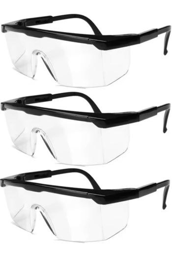 gaman 3Pcs Work Safety Goggles Durable Adjusted Clear Protective Lab Glasses Ey93