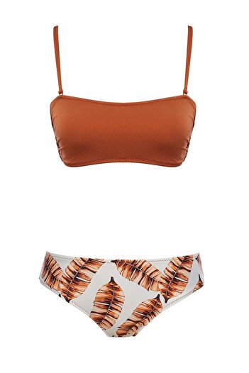 SAILOR moda Strapless Patterned Bikini Set