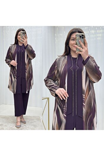 GK Σετ τουνίκ 3 τεμαχίων Sandy Chiffon Plus Size