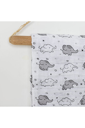 Little Dreams ebebek Yıldız Bulut Kuzu Desenli Unisex Müslin Battaniye Unisex