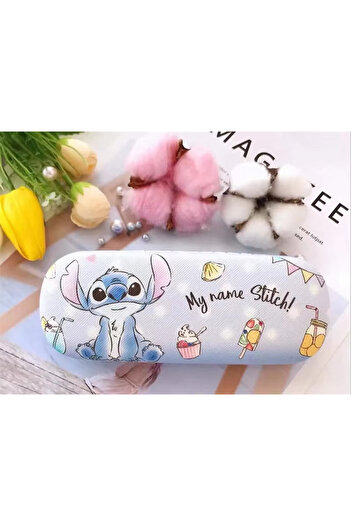Miniso A Disney Cartoon Lilo and Stitch Glasses Case Anime Princess Series Pattern Hard Shell Protective C.