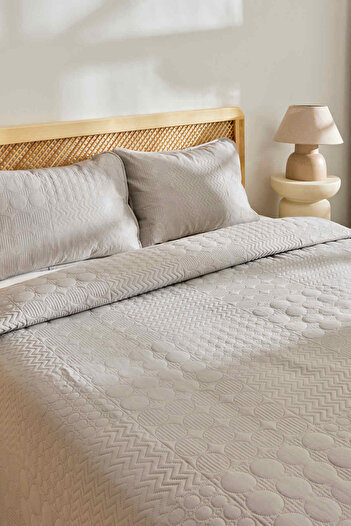 Kaşmir Home Tia Double Bedspread Set Gray
