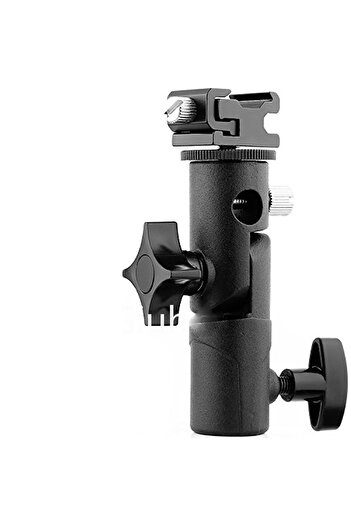 Choice black Universal Metal Mount Flash Hot Shoe Umbrella Holder Mount Bracket for Soft Umbrella Reflectiv