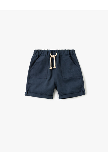 Koton Basic Shorts with Cotton Pocket Detail and Elastic Waist