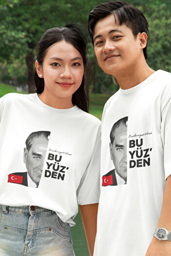 SUNFREE Atatürk Republic Printed Oversize Double Combination Tshirt
