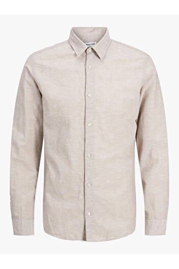 Jack & Jones JJEBREEZE ΜΠΛΕΝΤ ΠΟΥΚΑΜΙΣΟ ΛΙΝΟΥ LS SN