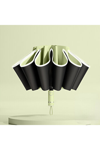 Choice Green Fully Automatic Reverse Folding Umbrella with Windproof Reflective Stripe UV Umbrellas