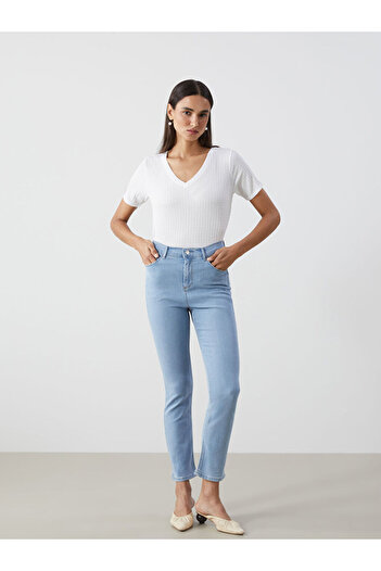 LC Waikiki V-Neck Textured Women's T-Shirt