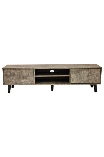 House One TV Table|Modern MDF TV Cabinet with Shelves and Storage Capacity Suitable-Gray-40x180x42cm