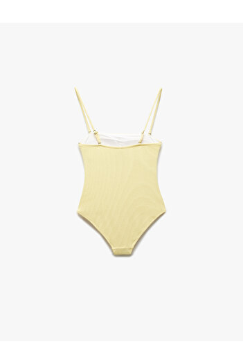 Koton Textured Strapless Swimsuit