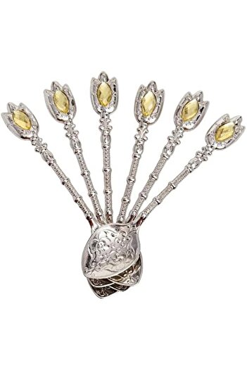 KT HOME Wedding Sugar and Spice Spoon, Coffee and Tea Spoon, with Stone Beads