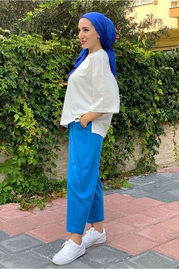 Moda Rosa 25Y7004 - إكرو - تي شيرت أساسي مقاس متوسط