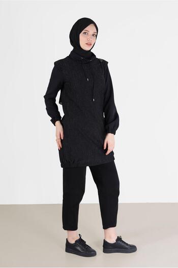 Alvina Silvery Degaje Collar Tunic - 42357