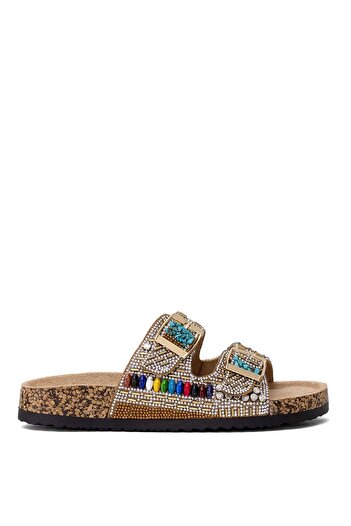 Guja Γυναικείες Πέτρινες Παντόφλες Flat Camel 25Y102-2