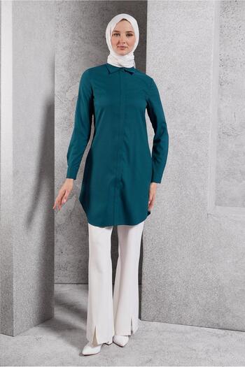 Alvina 45079 Model Shirt Collar Hijab Tunic