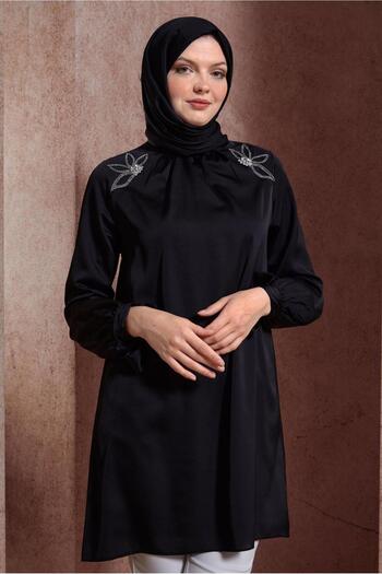 Alvina Satin Tunic - Stone Printed, Model 44586