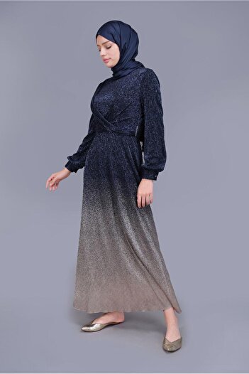 Alvina Foil Printed Belly Dress 40830