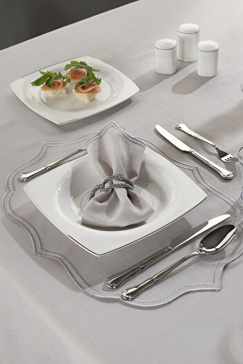 ZEBRACASA Ester 2-Piece Napkin Grey/silver