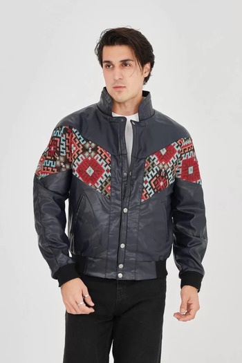 leyla sanat sanata yeni bir bakış açısı Leyla Art Art a New Perspective Men's Lined Inside Collar Part Plush Faux Fabric Vintag