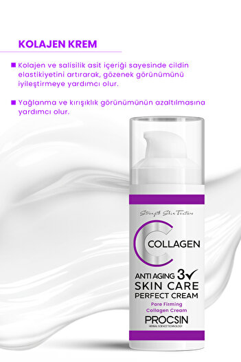 PROCSIN Yaşlanma Ve Kırışıklık Karşıtı Kolajen Krem 50 ml