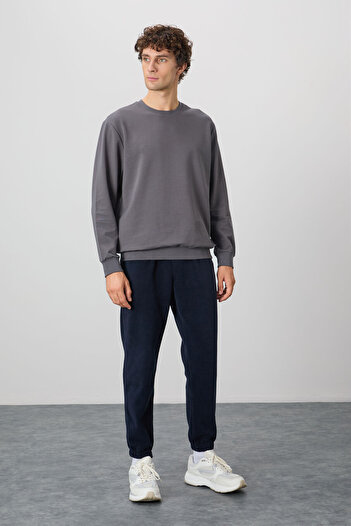 AIR JONES Men's Sweatshirt - Dark Gray, Cotton Soft Texture, Standard Fit - 88363