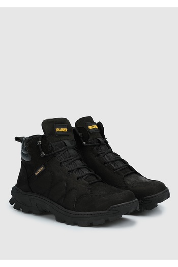 Bulldozer Black Leather Men's Boots